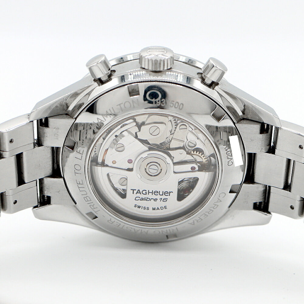 Internally inspected TAG Heuer Carrera Ringmaster Lewis Hamilton Limited to 500 Chronograph CV201V Date Back Skelton Black SS Stainless Steel Men's Automatic Winding [6 Month Warranty] [Watch] [Used]