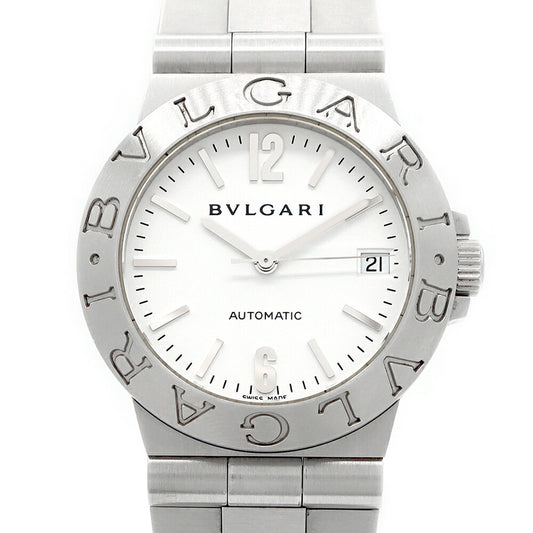 BVLGARI ブルガリ ディアゴノ スポーツ LCV35S デイト 白 ホワイト SS ステンレス メンズ 自動巻き【6ヶ月保証】【腕時計】【中古】