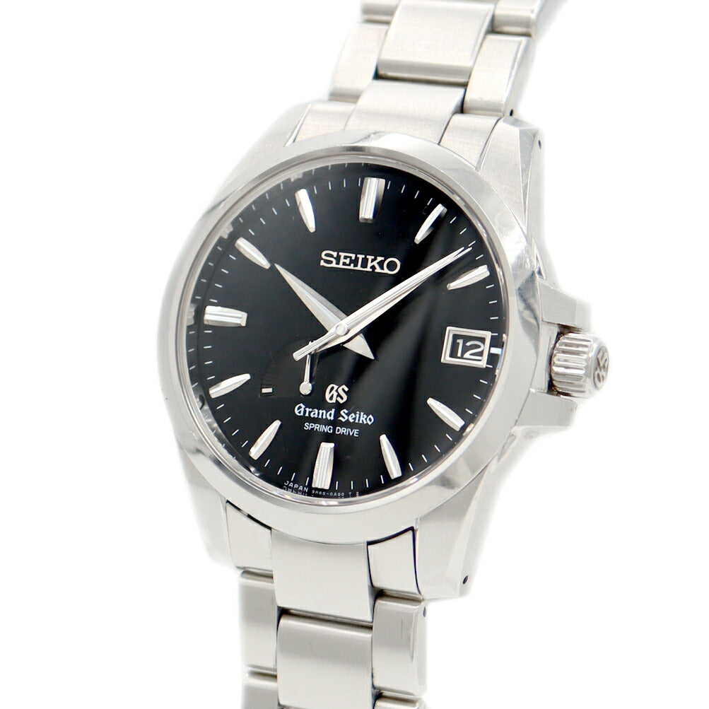SEIKO GS Grand Seiko Spring Drive 9R65-0AG1 100m Water Resistant Date Black SS Stainless Steel Men's Automatic Winding [6 Month Warranty] [Watch] [Used]