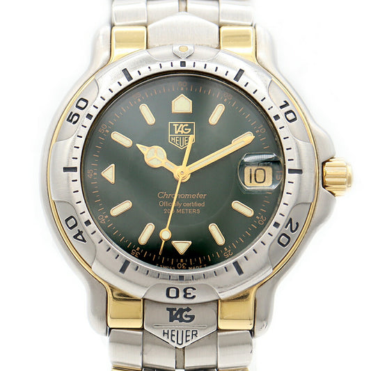 TAG Heuer 6000 series WH5153 Date 200m waterproof green SS stainless steel YG yellow gold combination men's automatic winding [6 months warranty] [watch] [used]