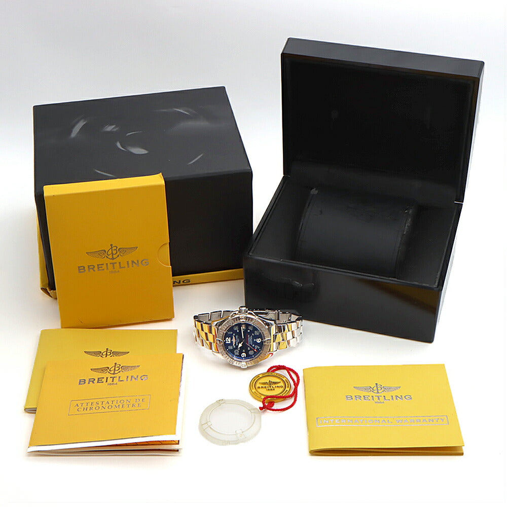 内部点検済 BREITLING ブライトリング スーパーオーシャン A17360 デイト 1500m防水 青 ブルー SS ステンレス メンズ 自動巻き【6ヶ月保証】【腕時計】【中古】