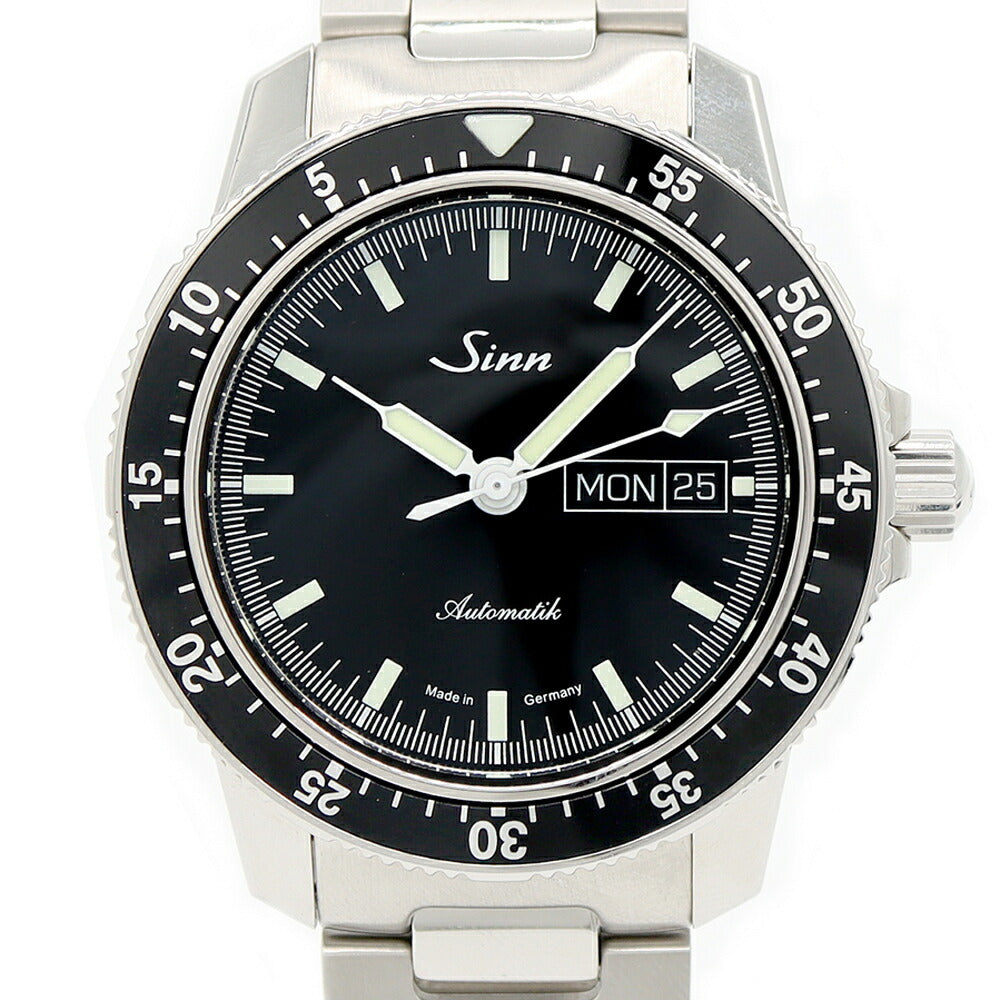 SINN Pilot Watch 104.ST.SA Day Date 200m Water Resistant Back Sketch Black SS Stainless Steel Men's Automatic Winding [6 Month Warranty] [Watch] [Used]