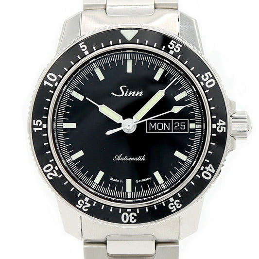 SINN Pilot Watch 104.ST.SA Day Date 200m Water Resistant Back Sketch Black SS Stainless Steel Men's Automatic Winding [6 Month Warranty] [Watch] [Used]