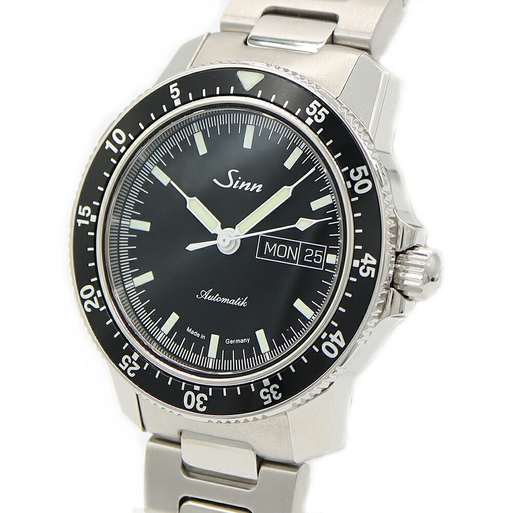 SINN Pilot Watch 104.ST.SA Day Date 200m Water Resistant Back Sketch Black SS Stainless Steel Men's Automatic Winding [6 Month Warranty] [Watch] [Used]