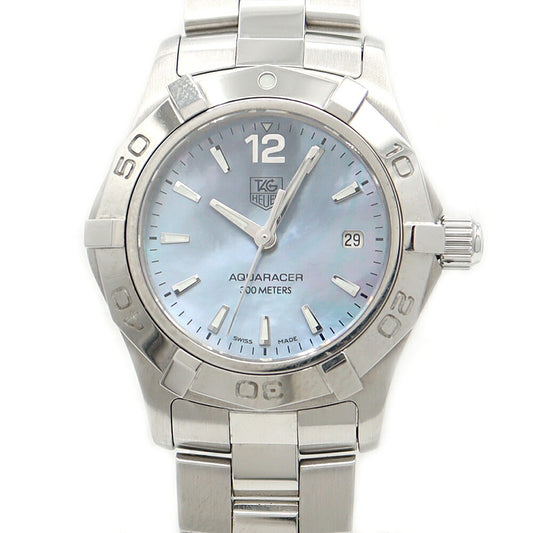 Battery replaced TAG Heuer Aquaracer WAF1417 300m waterproof date blue blue shell SS stainless steel ladies quartz [6 months warranty] [watch] [used]