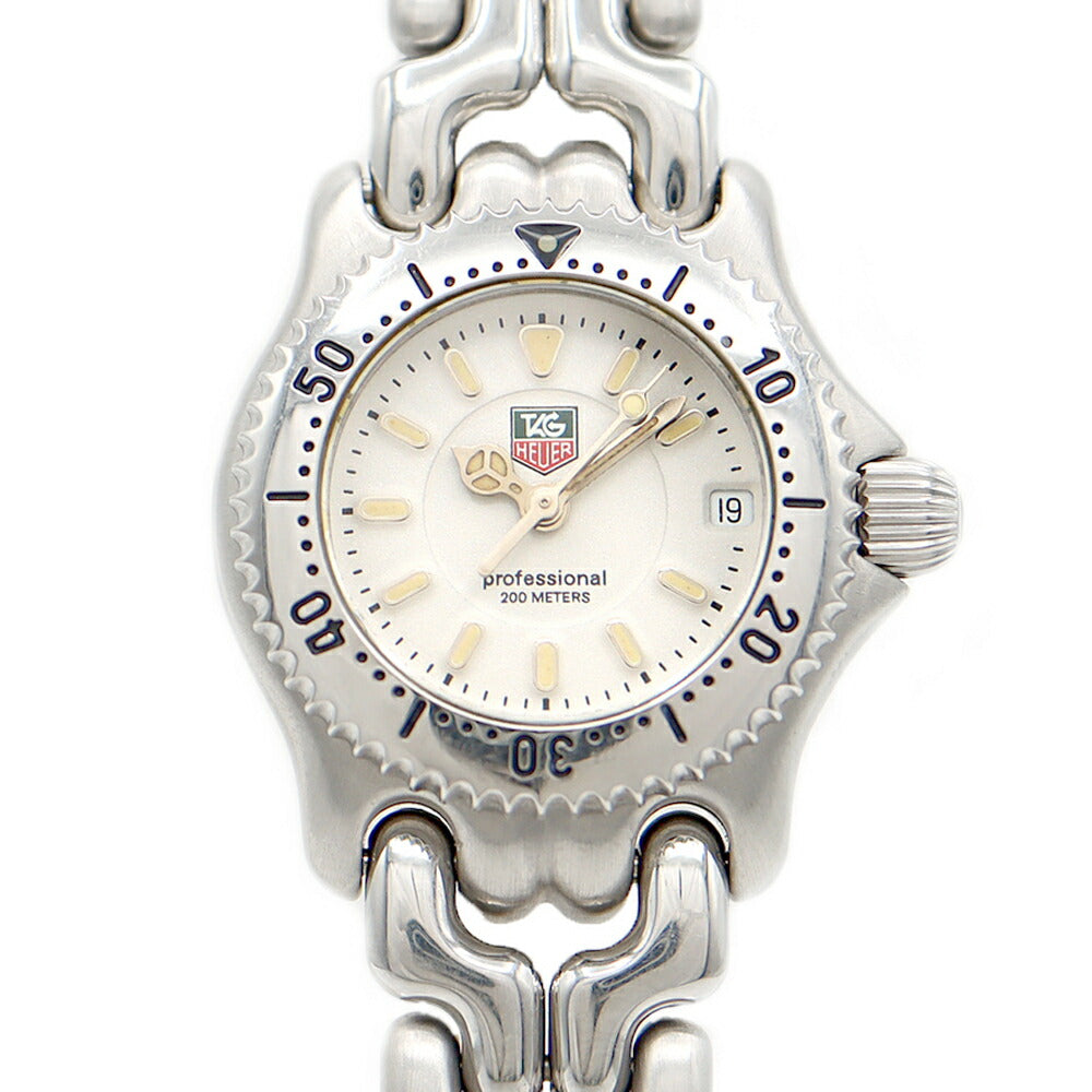 電池交換済 TAG Heuer タグホイヤー S/el セルシリーズ プロフェッショナル WG1412 デイト 200m防水 白 ホワイト SS ステンレス レディース クォーツ【6ヶ月保証】【腕時計】【中古】