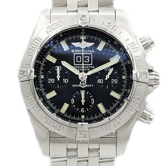 BREITLING ブライトリング クロノマット ブラックバード A44359 クロノグラフ ビッグデイト 300m防水 黒 ブラック SS ステンレス メンズ 自動巻き【6ヶ月保証】【腕時計】【中古】