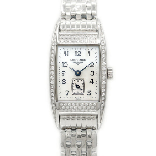 Battery replaced LONGINES Bell Realty Genuine Diamond Bezel L2.194.0.93.6 Diamond Small Second White White Shell SS Stainless Steel Ladies Quartz [6 Month Warranty] [Watch] [Used]