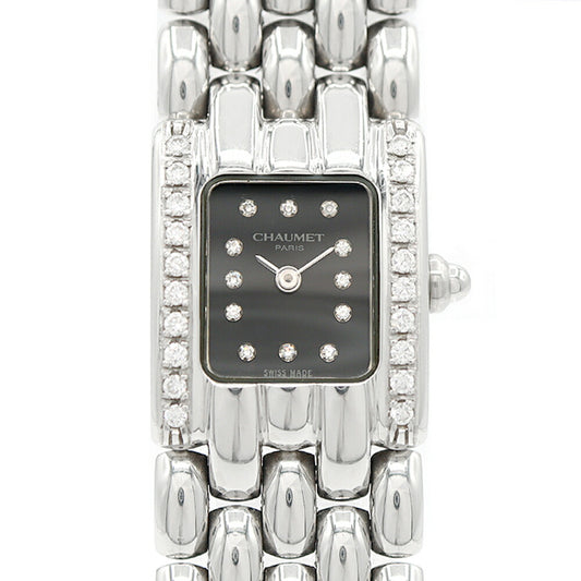 Battery replaced CHAUMET Chaumet Kaysis Diamond Bezel Diamond 12P Diamond 30m Water Resistant Black SS Stainless Steel Ladies Quartz [6 Month Warranty] [Watch] [Used]