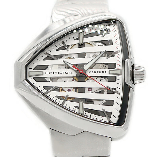 Internally inspected HAMILTON Ventura Elvis 80 H245550 Back Skeleton White SS Stainless Steel Men's Automatic Winding [6 Month Warranty] [Watch] [Used]
