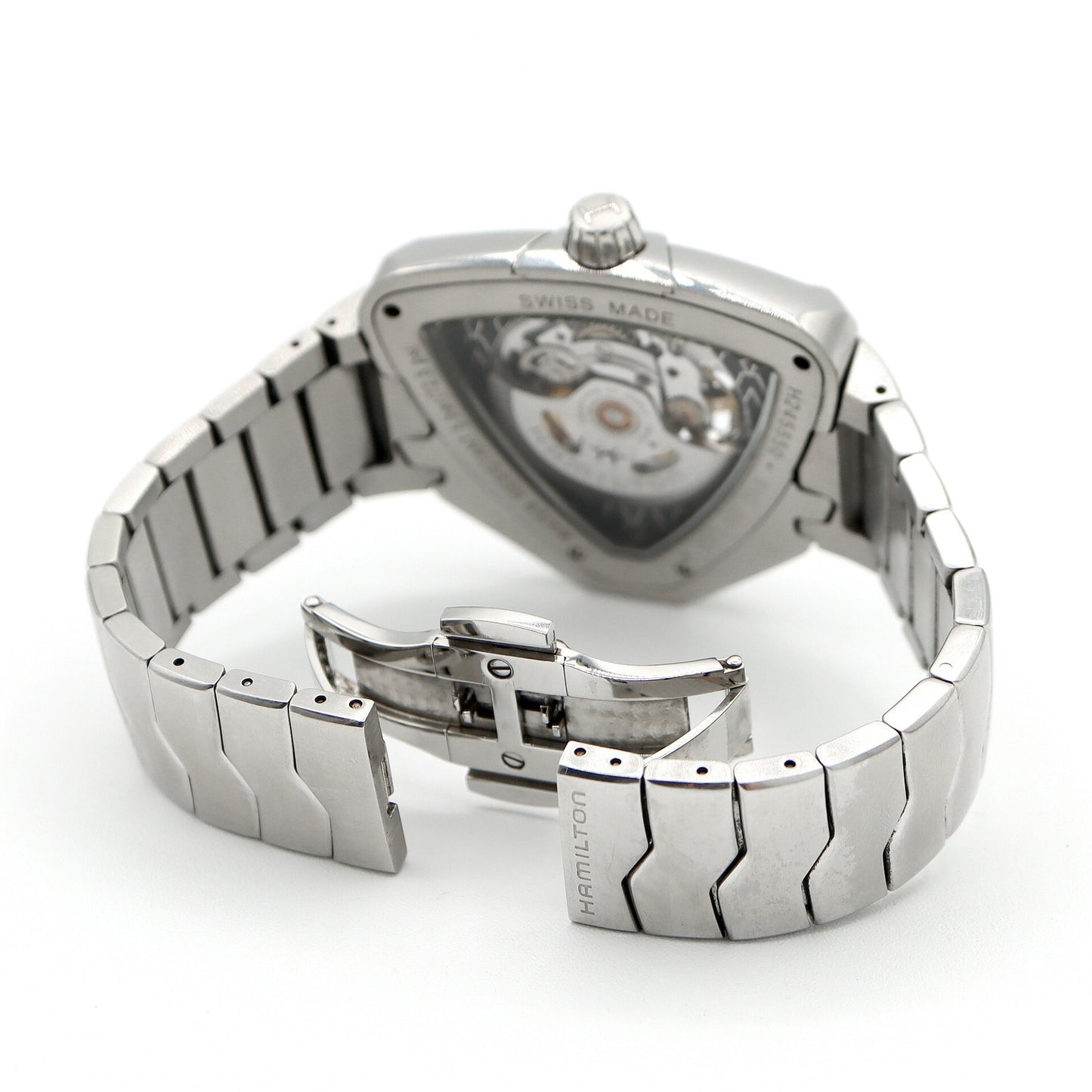 Internally inspected HAMILTON Ventura Elvis 80 H245550 Back Skeleton White SS Stainless Steel Men's Automatic Winding [6 Month Warranty] [Watch] [Used]