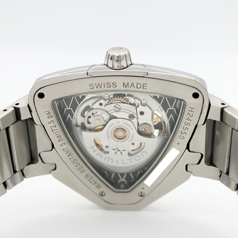 Internally inspected HAMILTON Ventura Elvis 80 H245550 Back Skeleton White SS Stainless Steel Men's Automatic Winding [6 Month Warranty] [Watch] [Used]