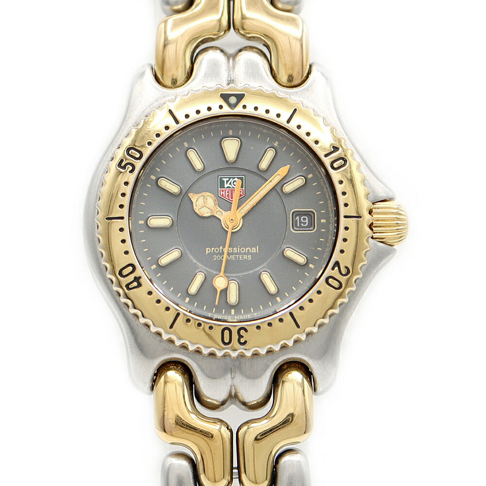 Battery replaced TAG Heuer S/EL Cell Professional WG1320 Date 200m waterproof gray SS stainless steel YGP yellow gold combination ladies quartz [6 months warranty] [watch] [used]