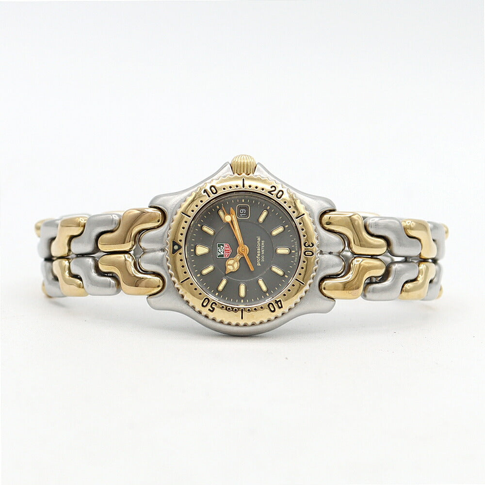 Battery replaced TAG Heuer S/EL Cell Professional WG1320 Date 200m waterproof gray SS stainless steel YGP yellow gold combination ladies quartz [6 months warranty] [watch] [used]