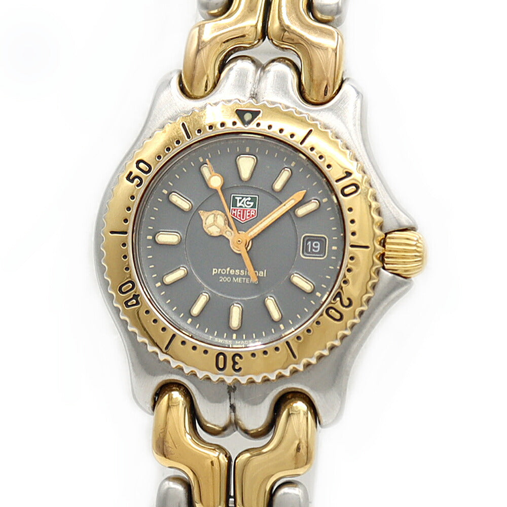 Battery replaced TAG Heuer S/EL Cell Professional WG1320 Date 200m waterproof gray SS stainless steel YGP yellow gold combination ladies quartz [6 months warranty] [watch] [used]
