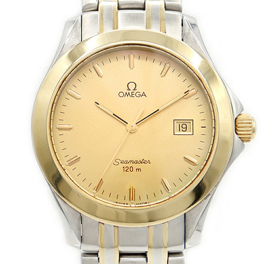 Battery replaced OMEGA Seamaster 120 2411.11 Date 120m Water Resistant Gold YG Yellow Gold SS Stainless Steel Combi Men's Quartz [6 Month Warranty] [Watch] [Used]