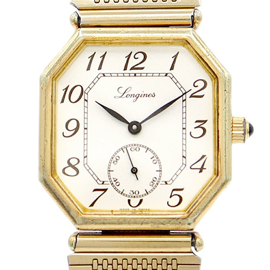 Battery replaced LONGINES Small Seconds White YGP Yellow Gold SS Stainless Steel Combi Men's Manual Winding [6 Month Warranty] [Watch] [Used]