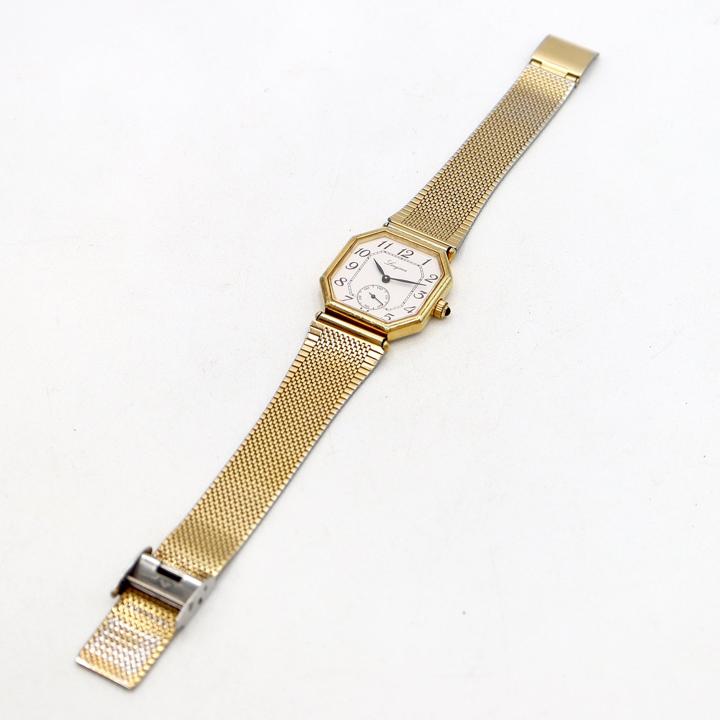 Battery replaced LONGINES Small Seconds White YGP Yellow Gold SS Stainless Steel Combi Men's Manual Winding [6 Month Warranty] [Watch] [Used]