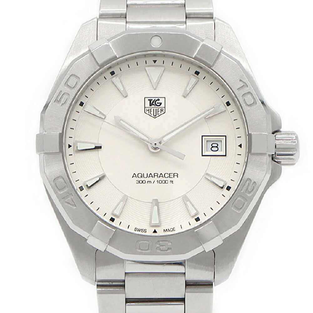 電池交換済 TAG Heuer タグホイヤー アクアレーサー WAY1111 デイト 300m防水 シルバー SS ステンレス メンズ クォーツ【6ヶ月保証】【腕時計】【中古】