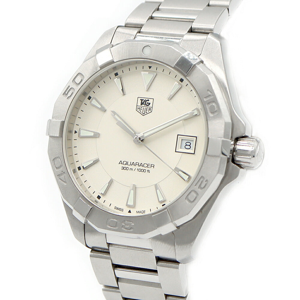 電池交換済 TAG Heuer タグホイヤー アクアレーサー WAY1111 デイト 300m防水 シルバー SS ステンレス メンズ クォーツ【6ヶ月保証】【腕時計】【中古】