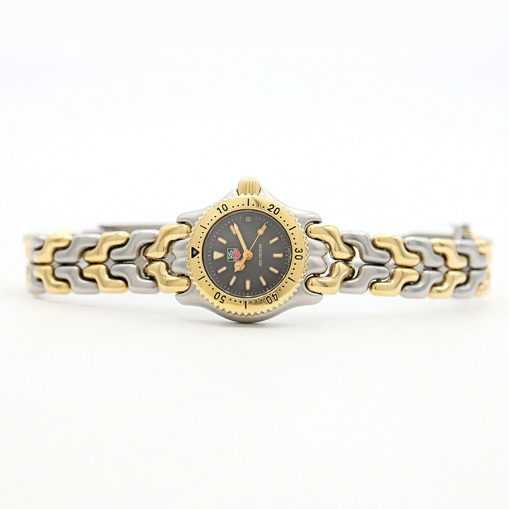 Battery replaced TAG Heuer S/el Cell Professional S95.208M Date 200m waterproof gray SS stainless steel YGP yellow gold combination ladies quartz [6 months warranty] [watch] [used]