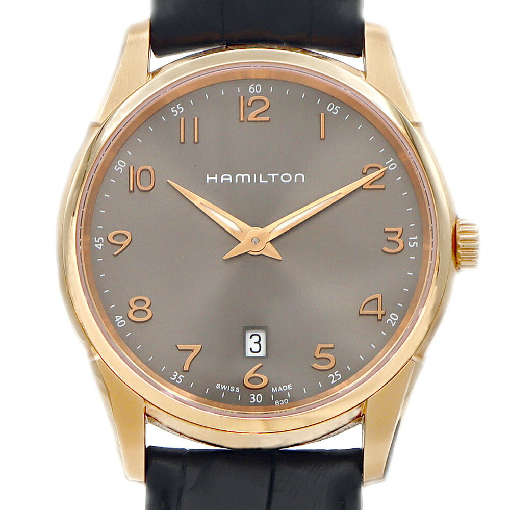 Battery replaced HAMILTON Jazzmaster Thinline H385410 Date 50m Waterproof Gray PGP SS Stainless Steel Genuine Belt Genuine Buckle Men's Quartz [6 Month Warranty] [Watch] [Used]
