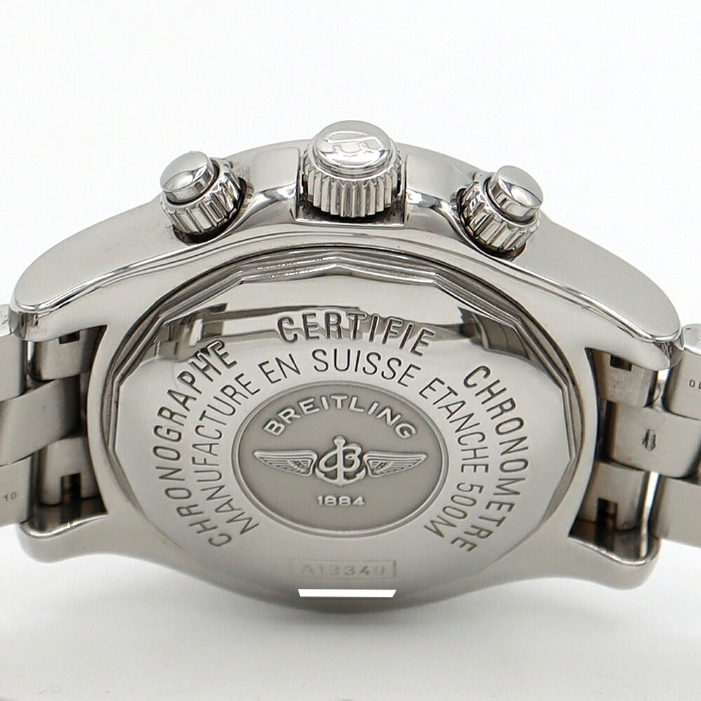 Internally inspected BREITLING Super Ocean Chronograph A13340 Day Date 500m Water Resistant Black SS Stainless Steel Men's Automatic Winding [6 Month Warranty] [Watch] [Used]
