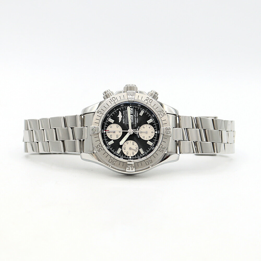 Internally inspected BREITLING Super Ocean Chronograph A13340 Day Date 500m Water Resistant Black SS Stainless Steel Men's Automatic Winding [6 Month Warranty] [Watch] [Used]