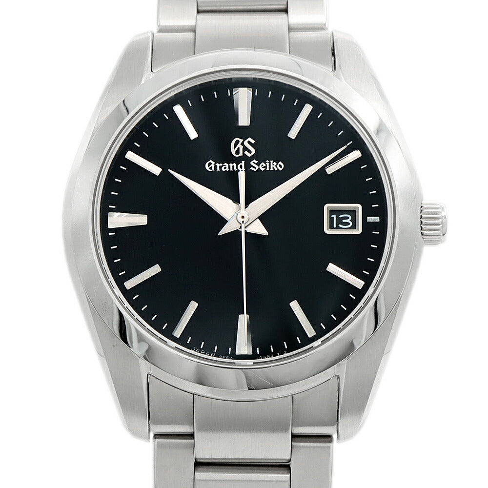 電池交換済 SEIKO セイコー GS グランドセイコー ヘリテージコレクション 9F62-0AB0 デイト 100m防水 黒 ブラック SS ステンレス メンズ クォーツ【6ヶ月保証】【腕時計】【中古】