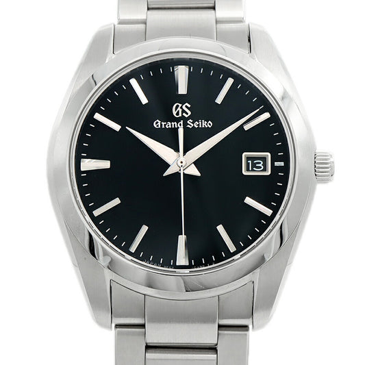 電池交換済 SEIKO セイコー GS グランドセイコー ヘリテージコレクション 9F62-0AB0 デイト 100m防水 黒 ブラック SS ステンレス メンズ クォーツ【6ヶ月保証】【腕時計】【中古】