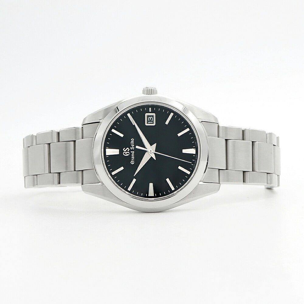 電池交換済 SEIKO セイコー GS グランドセイコー ヘリテージコレクション 9F62-0AB0 デイト 100m防水 黒 ブラック SS ステンレス メンズ クォーツ【6ヶ月保証】【腕時計】【中古】
