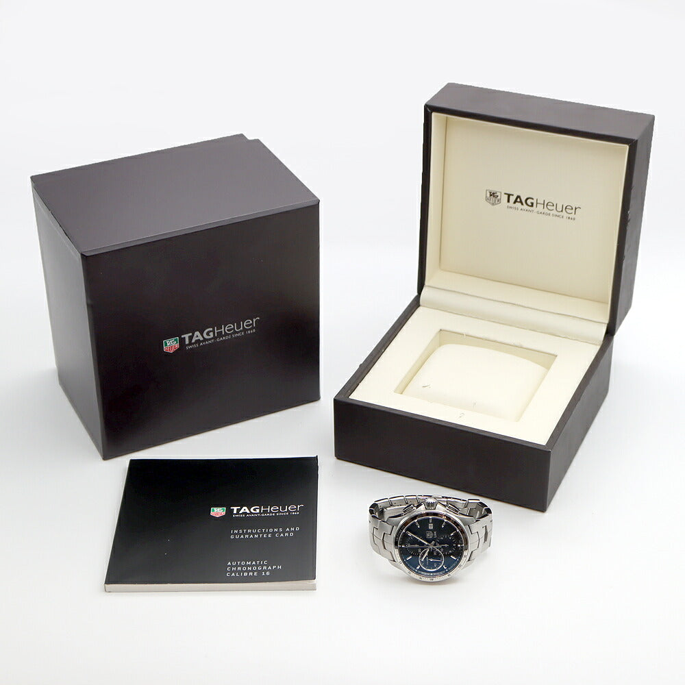 内部点検済 TAG Heuer タグホイヤー リンク キャリバー16 クロノグラフ CAT2010 100m防水 デイト 黒 ブラック SS ステンレス メンズ 自動巻き【6ヶ月保証】【腕時計】【中古】