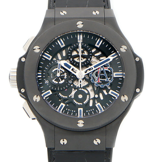 Internally inspected HUBLOT Aerovan Drive Chronograph Limited to 250 pieces worldwide 310G.CI.1170.GR.ACF09 Back Skelton Black Black Skeleton CE Ceramic Ti Titanium Men's Automatic Winding [6 Month Warranty] [Watch] [Used]