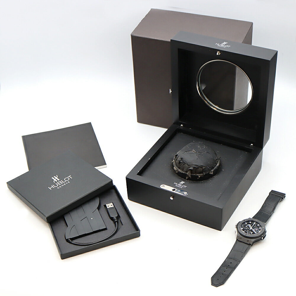 Internally inspected HUBLOT Aerovan Drive Chronograph Limited to 250 pieces worldwide 310G.CI.1170.GR.ACF09 Back Skelton Black Black Skeleton CE Ceramic Ti Titanium Men's Automatic Winding [6 Month Warranty] [Watch] [Used]