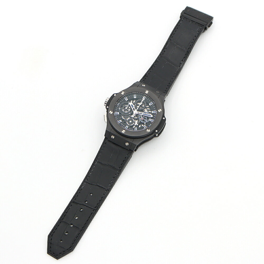 Internally inspected HUBLOT Aerovan Drive Chronograph Limited to 250 pieces worldwide 310G.CI.1170.GR.ACF09 Back Skelton Black Black Skeleton CE Ceramic Ti Titanium Men's Automatic Winding [6 Month Warranty] [Watch] [Used]