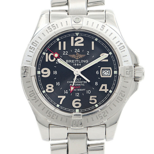 内部点検済 BREITLING ブライトリング コルト GMT A32350 デイト 500m防水 黒 ブラック SS ステンレス メンズ 自動巻き【6ヶ月保証】【腕時計】【中古】