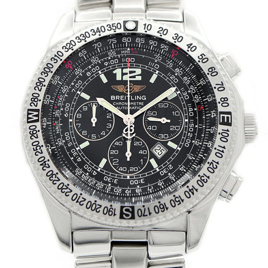 BREITLING ブライトリング B-2 プロフェッショナル クロノグラフ A42362 100m防水 デイト 黒 ブラック SS ステンレス メンズ 自動巻き【6ヶ月保証】【腕時計】【中古】