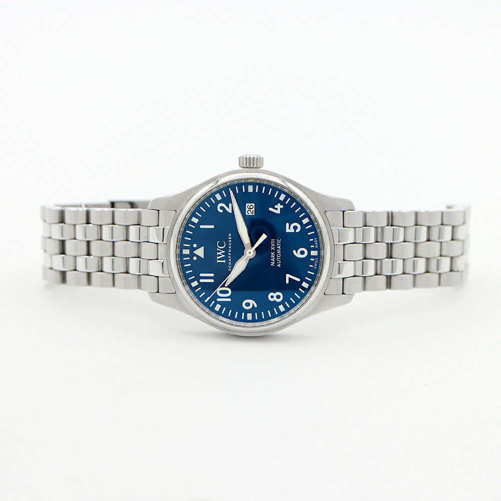 内部点検済 IWC インターナショナルウォッチカンパニー パイロットウォッチ マークXVIII IW327011 デイト 60m防水 ネイビー SS ステンレス メンズ 自動巻き マーク18【6ヶ月保証】【腕時計】【中古】
