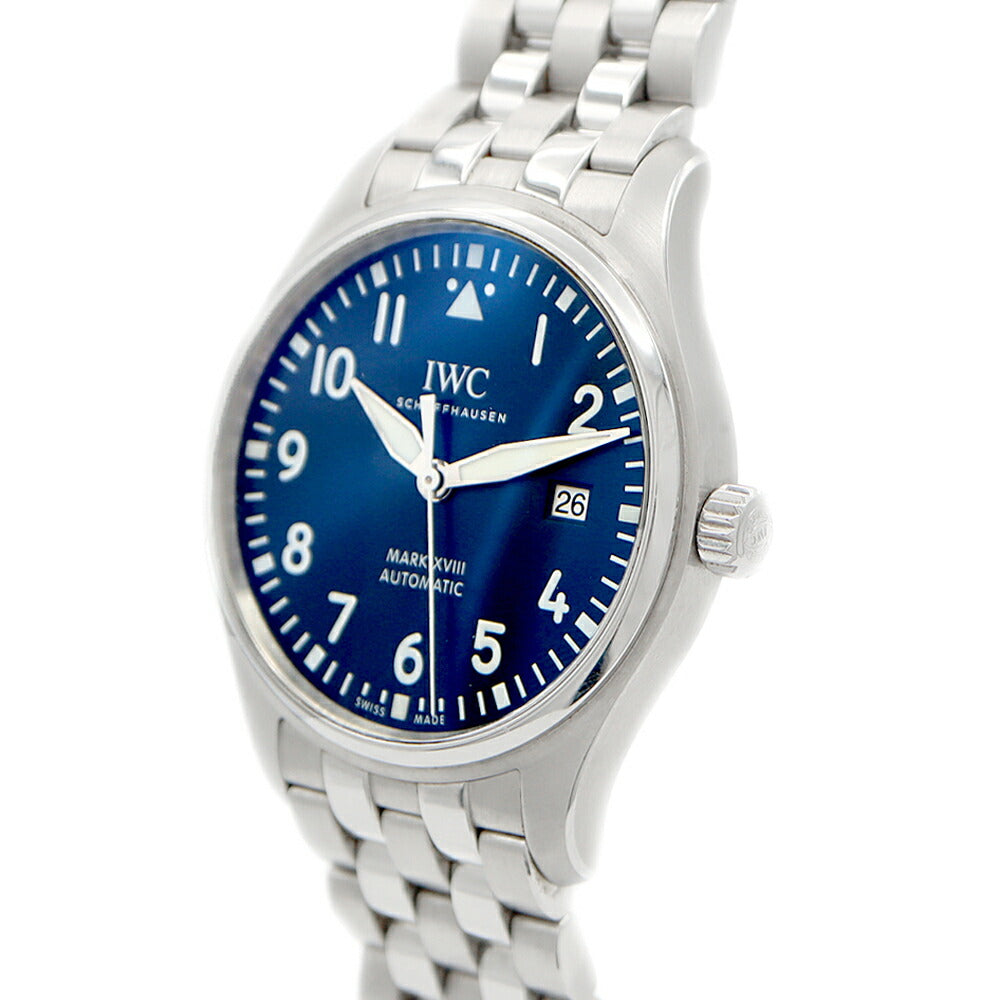内部点検済 IWC インターナショナルウォッチカンパニー パイロットウォッチ マークXVIII IW327011 デイト 60m防水 ネイビー SS ステンレス メンズ 自動巻き マーク18【6ヶ月保証】【腕時計】【中古】