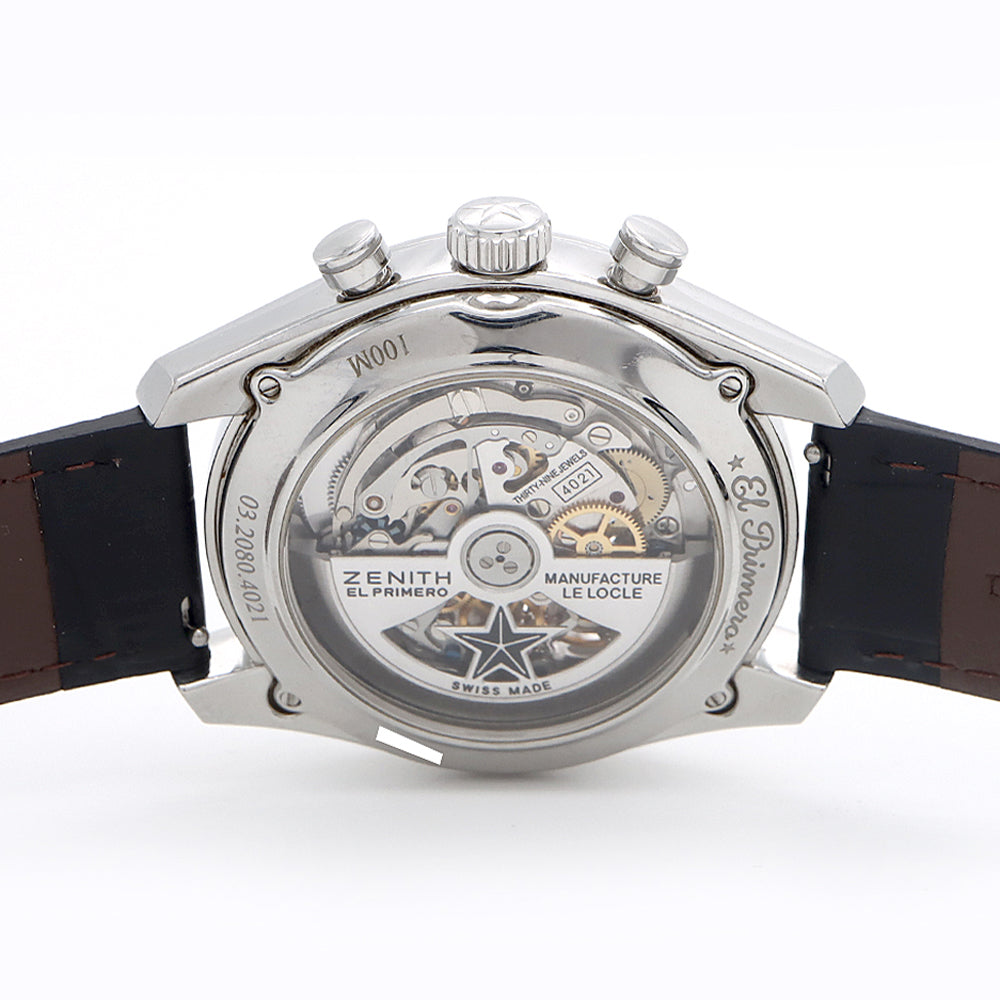 ZENITH El Primero Chronomaster Open Power Reserve 03.2080.4021 Chronograph 100m Water Resistant Back Sketch Black SS Stainless Steel Genuine Belt Genuine Buckle Men's Automatic Winding [6 Month Warranty] [Watch] [Used]