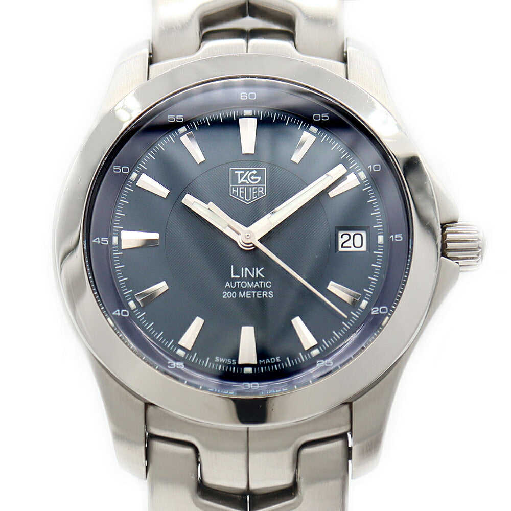 Internally inspected TAG Heuer Link WJF2112 Date 200m Water Resistant Navy SS Stainless Steel Men's Automatic Winding [6 Month Warranty] [Watch] [Used]