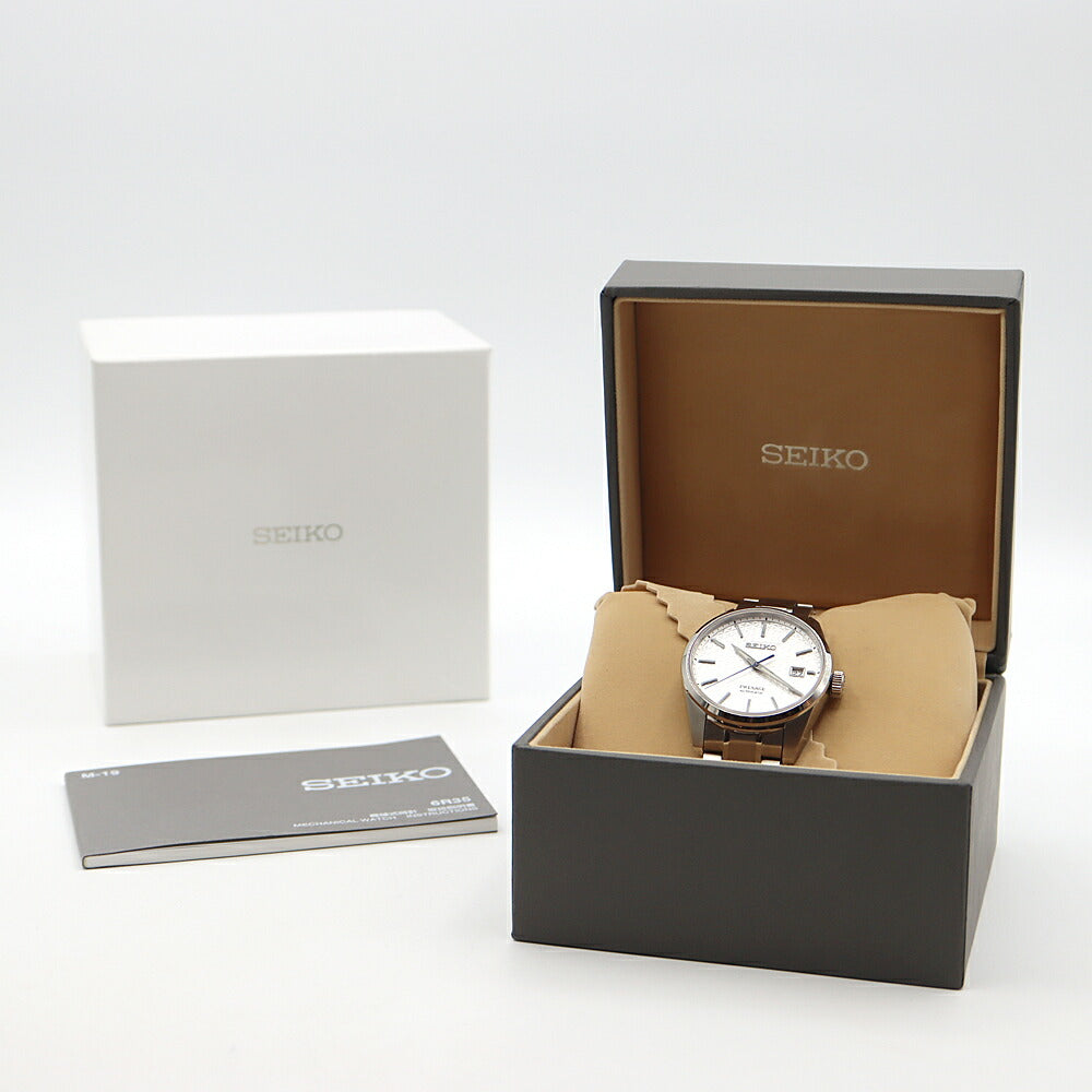 SEIKO セイコー プレザージュ シャープエッジドシリーズ 6R35-00V0 デイト 100m防水 裏スケ シルバー SS ステンレス メンズ 自動巻き【6ヶ月保証】【腕時計】【中古】