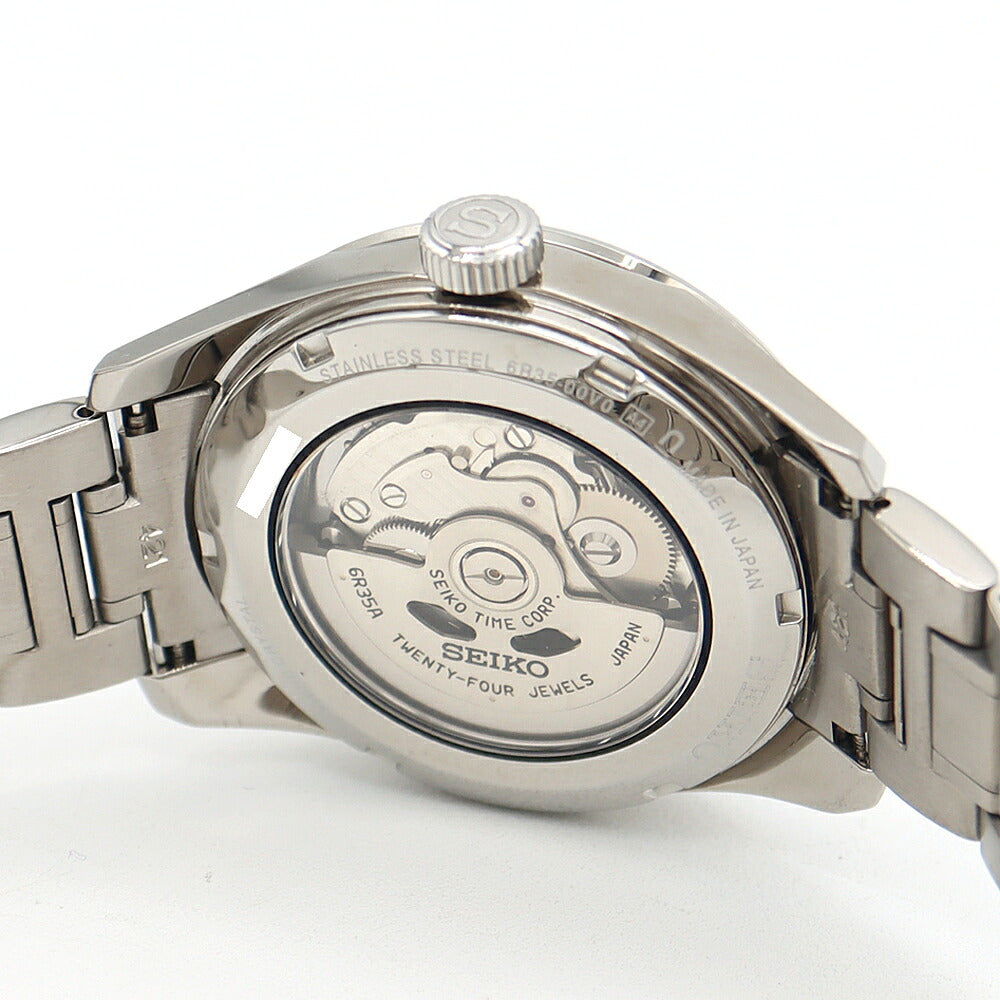 SEIKO セイコー プレザージュ シャープエッジドシリーズ 6R35-00V0 デイト 100m防水 裏スケ シルバー SS ステンレス メンズ 自動巻き【6ヶ月保証】【腕時計】【中古】