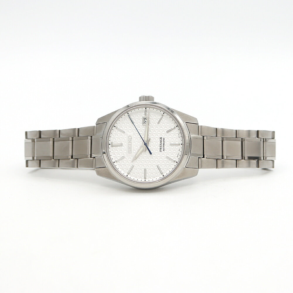 SEIKO セイコー プレザージュ シャープエッジドシリーズ 6R35-00V0 デイト 100m防水 裏スケ シルバー SS ステンレス メンズ 自動巻き【6ヶ月保証】【腕時計】【中古】