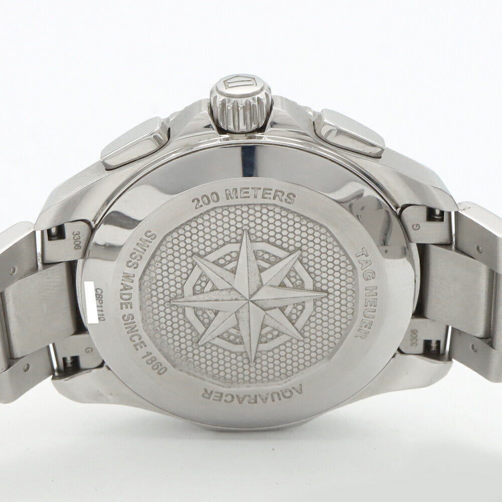 電池交換済 TAG Heuer タグホイヤー アクアレーサー プロフェッショナル200 CBP1110 クロノグラフ デイト 200m防水 黒 ブラック SS ステンレス メンズ クォーツ【6ヶ月保証】【腕時計】【中古】