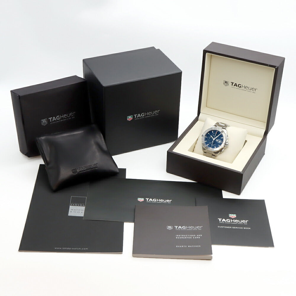 TAG Heuer タグホイヤー アクアレーサー キャリバー16 クロノグラフ CAY2112 BA0927 デイト 300m防水 青 ブルー SS ステンレス メンズ 自動巻き【6ヶ月保証】【腕時計】【中古】