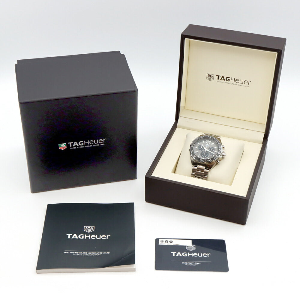 電池交換済 TAG Heuer タグホイヤー フォーミュラ1 クロノグラフ CAZ1011 BA0842 200m防水 デイト グレー SS ステンレス CE セラミック メンズ クォーツ フォーミュラー1【6ヶ月保証】【腕時計】【中古】