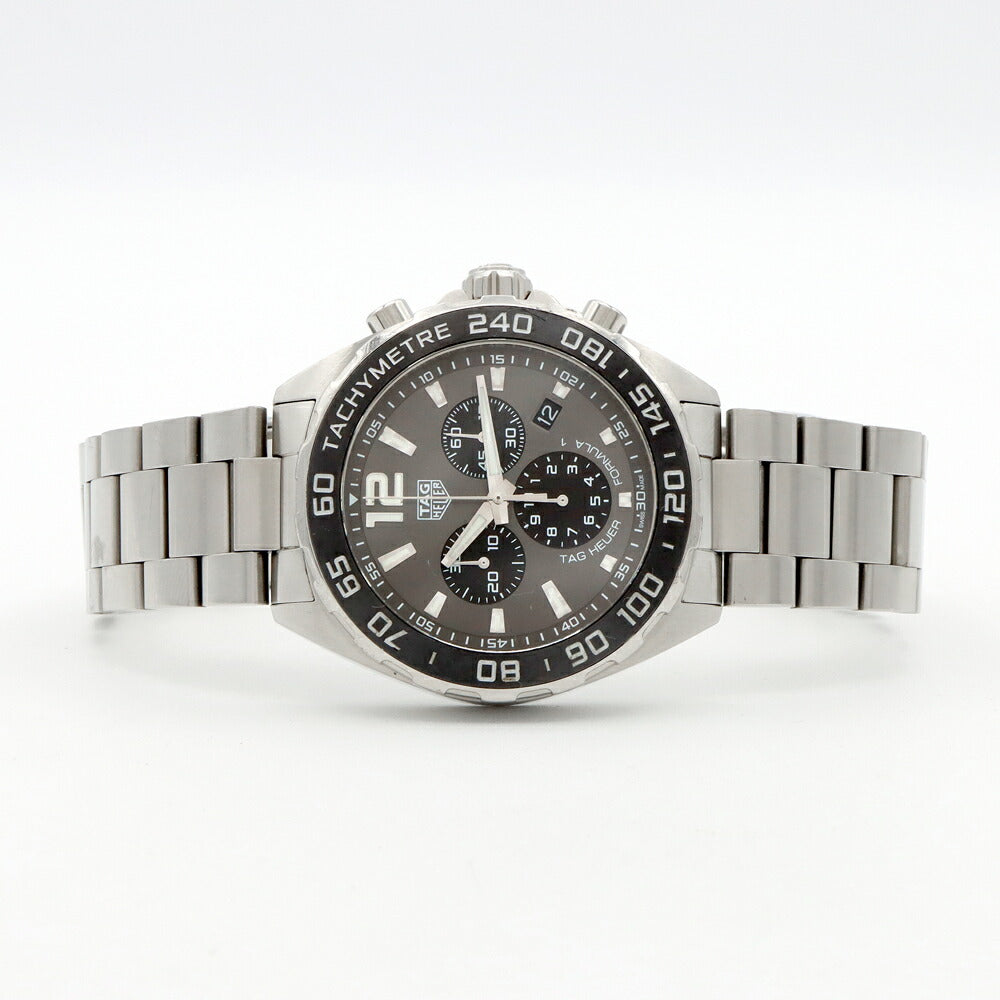 電池交換済 TAG Heuer タグホイヤー フォーミュラ1 クロノグラフ CAZ1011 BA0842 200m防水 デイト グレー SS ステンレス CE セラミック メンズ クォーツ フォーミュラー1【6ヶ月保証】【腕時計】【中古】