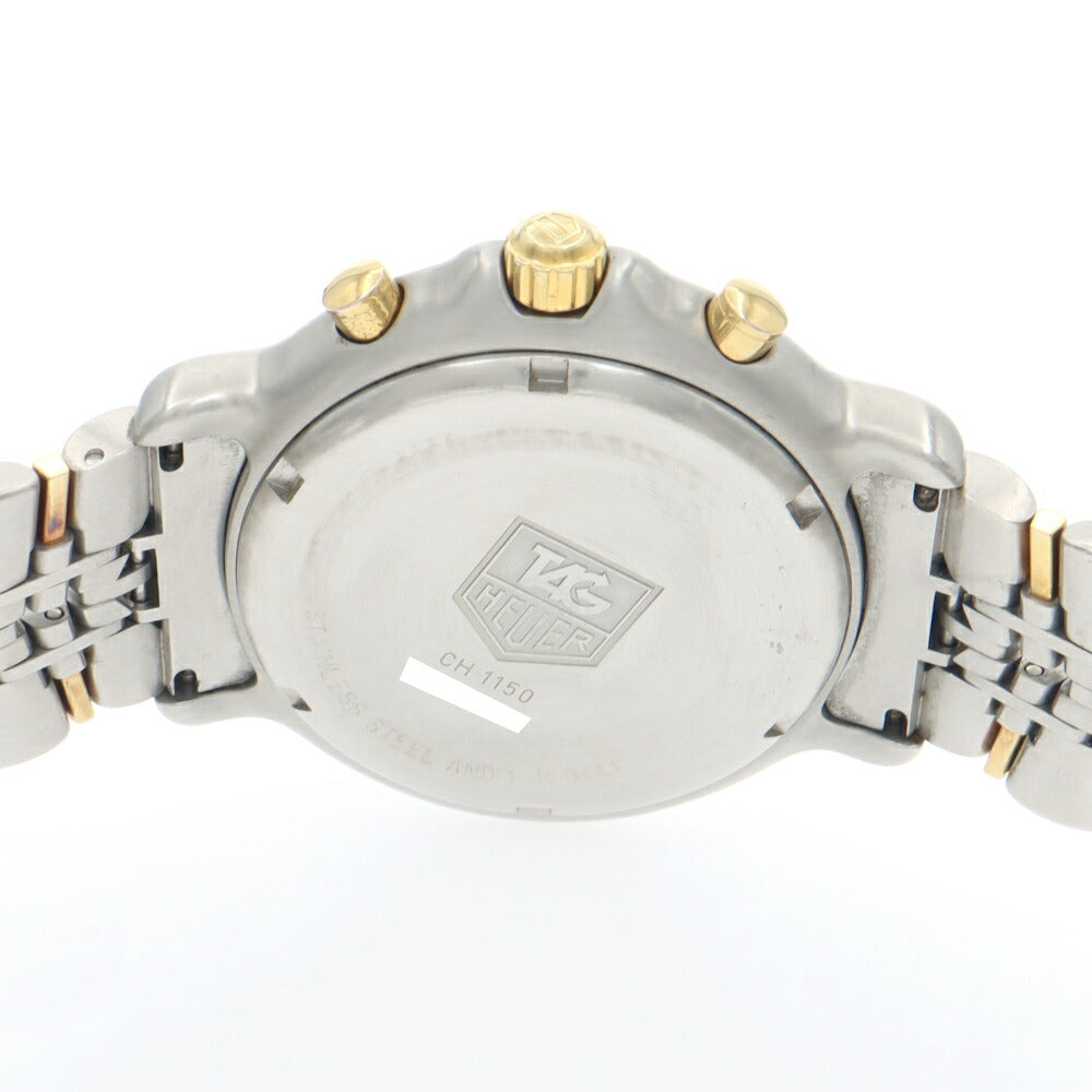 TAG Heuer タグホイヤー 6000シリーズ クロノグラフ CH1150 デイト 200m防水 白 ホワイト SS ステンレス K18YG イエローゴールド コンビ メンズ 自動巻き【6ヶ月保証】【腕時計】【中古】