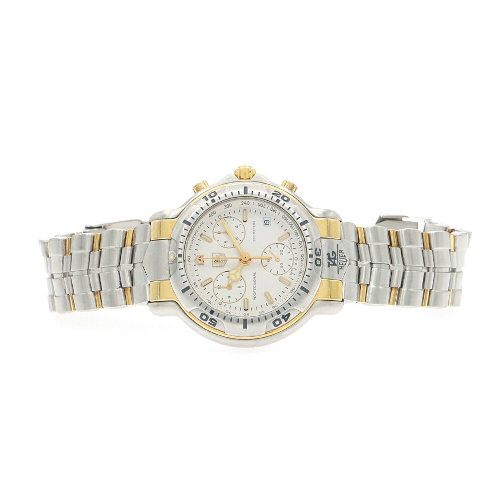 TAG Heuer タグホイヤー 6000シリーズ クロノグラフ CH1150 デイト 200m防水 白 ホワイト SS ステンレス K18YG イエローゴールド コンビ メンズ 自動巻き【6ヶ月保証】【腕時計】【中古】